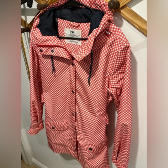 Like new- HELLY HANSEN GINGHAM PRINT - RAIN COAT- Large - Picture 2 of 12